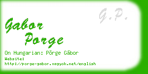 gabor porge business card