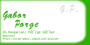 gabor porge business card